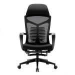 1028 Silla Ejecutiva S81 Con Descansa Pies Mesh y Tela Color Negro 2