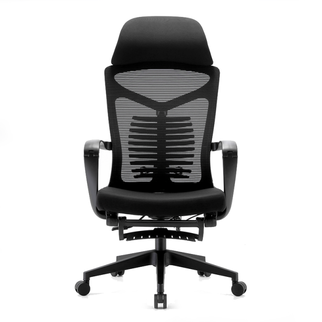 Silla Ejecutiva S81 Con Descansa Pies Mesh y Tela Color Negro