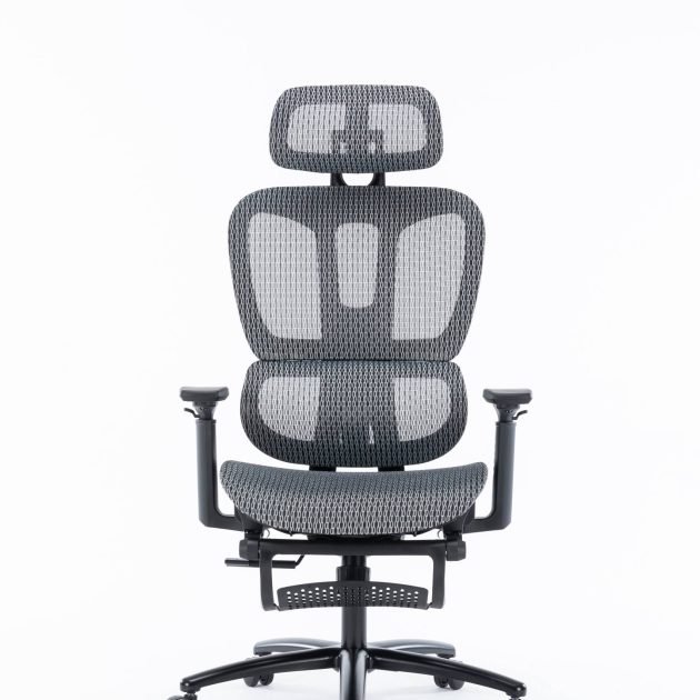 Silla Ejecutiva Nexus en Mesh Gris con Descansa Pies