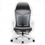 1059 Silla Ejecutiva S81 Con Descansa Pies Mesh y Tela Base Blanco 2