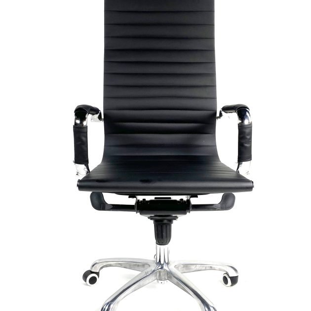 Silla Ejecutiva Vista Vinipiel negra Base Cromada 1001H