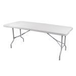 331 Mesa plegable rectangular 2 secciones 2.44×76 plastico blanco 1