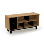 M052 Credenza Alta con Papelera y Archivo 150 x 75 cm Izquierdo