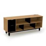 M053 Credenza Alta con Papelera y Archivo 180 x 75 cm Izquierdo