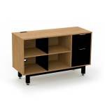 M055 Credenza Alta con Papelera y Archivo 120 x 75 cm Derecho