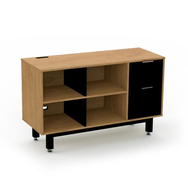 Credenza Alta con Papelera y Archivo 120 x 75 cm (Derecho)