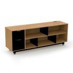 M066 Credenza Baja con Papelera y Archivo 180 x 67.5 cm Izquierdo