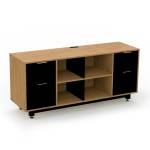 M074 Credenza Baja con Doble Papelera y Archivo 150 x 67.5 cm