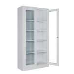 1081 4 Gabinete Con Puertas Completas De Vidrio 1.80 MC Blanco