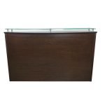 702 Recepcion Recta Filo cubierta de vidrio Chapa Walnut
