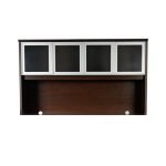 705 Librero Filo Sobre Credenza con Puertas de Cristal 1.81x35x1.05 Chapa Walnut