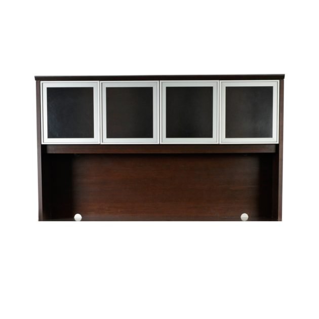 Librero Filo Sobre Credenza con Puertas de Cristal 1.81x35x1.05 Chapa Walnut