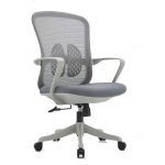 1077 Silla Operativa Organic Mesh y Tela Gris Estructura blanca
