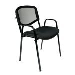 296 Silla visita genova ofik con brazos tela mesh