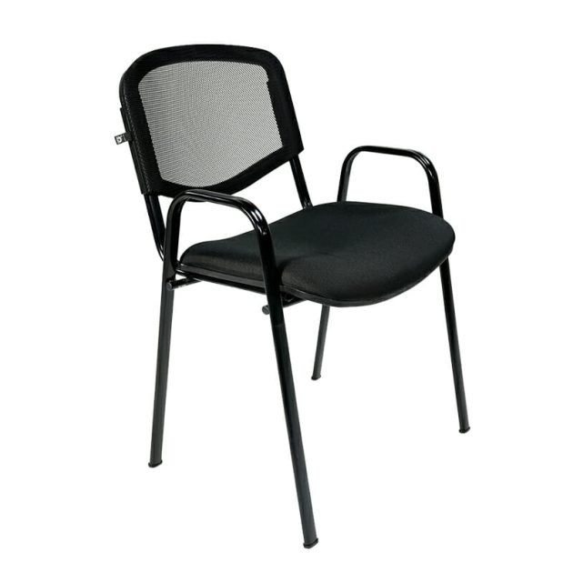 Silla visita genova ofik con brazos tela mesh