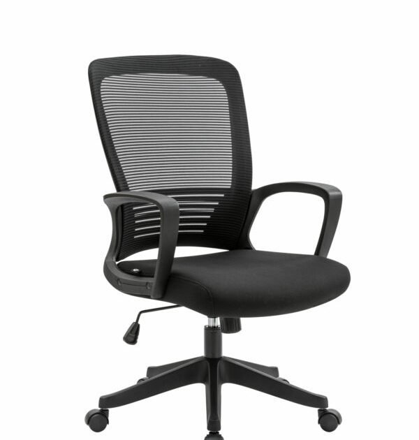 Silla Operativa H3 Mesh y Tela Negra Estructura Negra