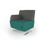 970 Sillon Recto Mod. 912 Asiento Color Lux Negro Solido Respaldo y Descanzabrazos Derecho Tela