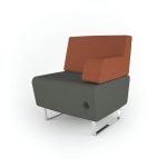 971 Sillon recto Attesa 913 con respaldo y descansabrazos izquierdo