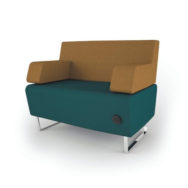 Sillón Recto Attesa Con Respaldo y Decansabrazos Doble Con Conexión